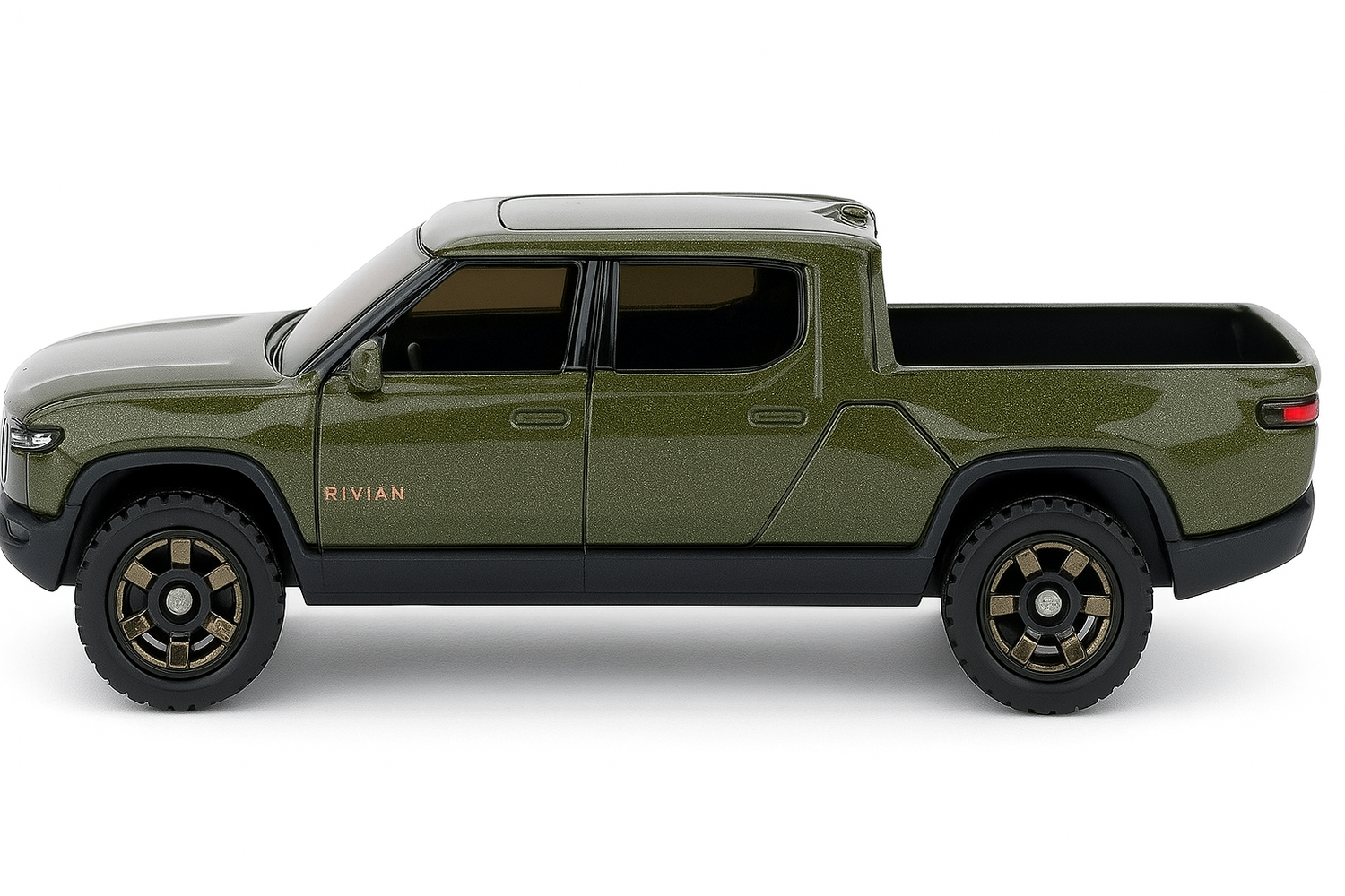 Rivian Green custom Mattel Matchbox car in packaging