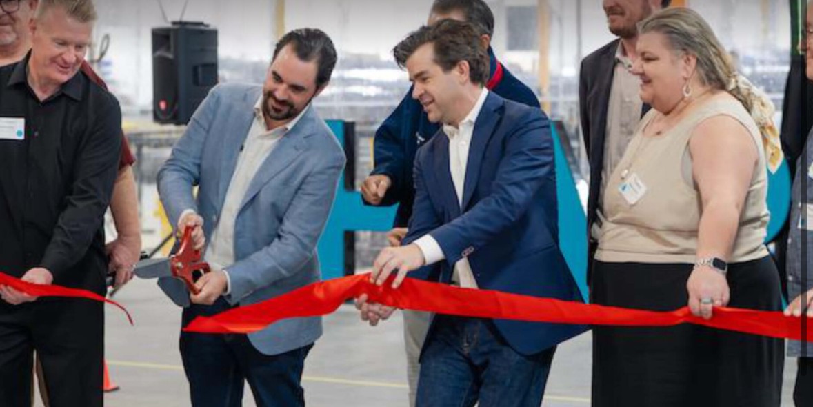 Ribbon cutting at Harbinger Motors HQ grand opening in Garden Grove