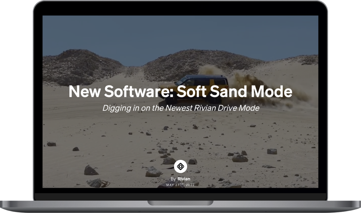 Rivian story: New Software, Soft Sand Mode
